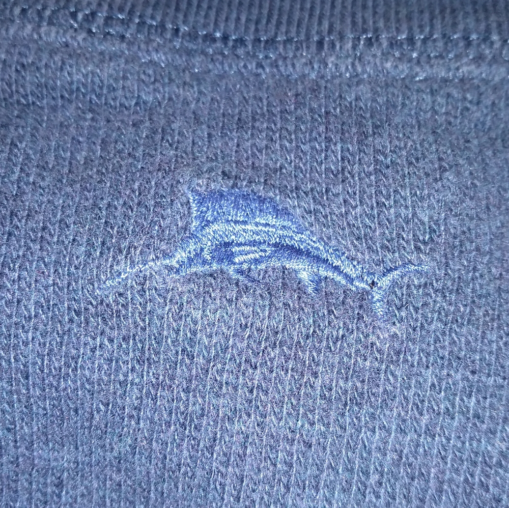 Retro Tommy Bahama Collared Knit Shirt, Blue, Size Large, 1/4 Zip, Long … - Picture 4 of 10